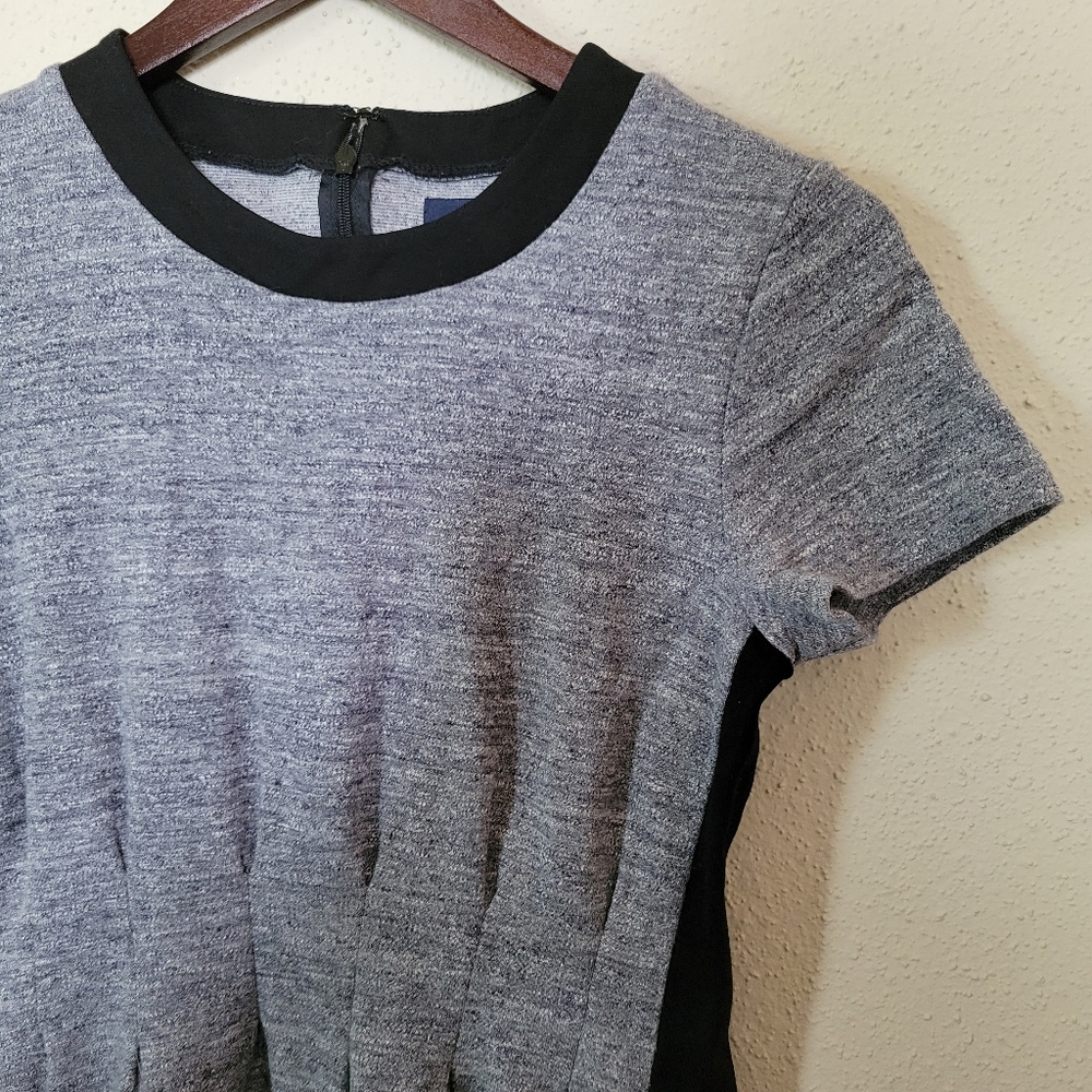Madewell Colorblock Parkline Grey Black Marled Knit Dress
